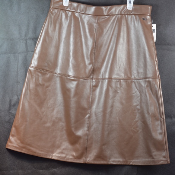 Brown Faux Leather Skirt SZ L Mexx NWT - Picture 2 of 5